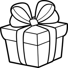 Elegant Wrapped Gift with Large Bow - Vector Art