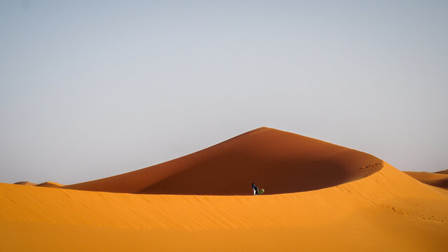 The landscape of Erg Chebbi in Morocco