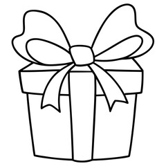 Elegant Wrapped Gift with Large Bow - Vector Art