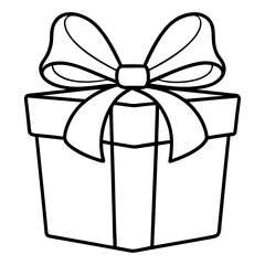 Elegant Wrapped Gift with Large Bow - Vector Art
