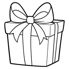 Elegant Wrapped Gift with Large Bow - Vector Art