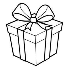 Elegant Wrapped Gift with Large Bow - Vector Art