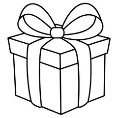 Elegant Wrapped Gift with Large Bow - Vector Art