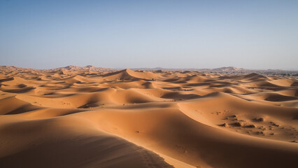 The landscape of Erg Chebbi in Morocco