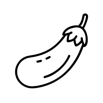 recommend clip art: Eggplant vector icon in minimalistic style