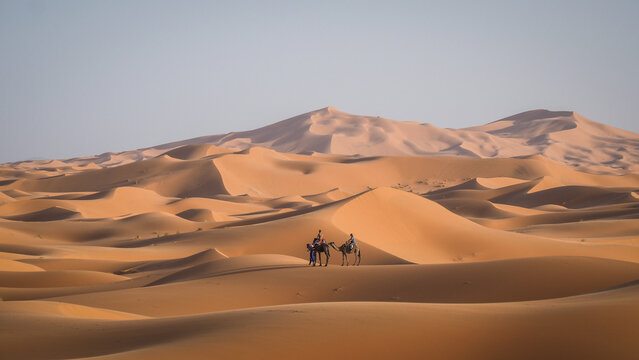 The landscape of Erg Chebbi in Morocco