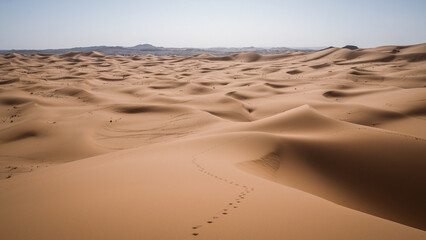 The landscape of Erg Chebbi in Morocco