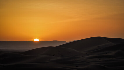 The landscape of Erg Chebbi in Morocco
