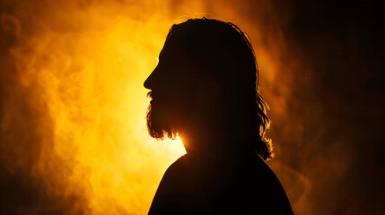 Jesus's illuminated silhouette