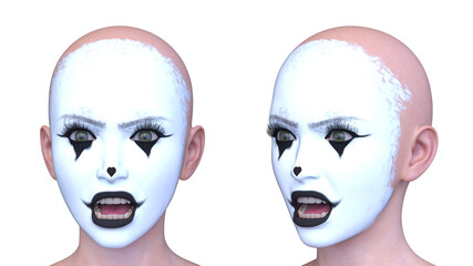 女性の顔アップ　3DCGレンダリング