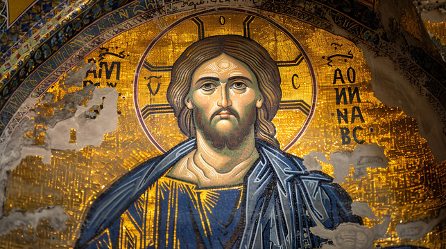 Deesis Christ Pantocrator Image Chris Mosaic 