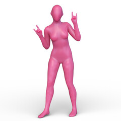 ポーズをとる女性　3DCGレンダリング
