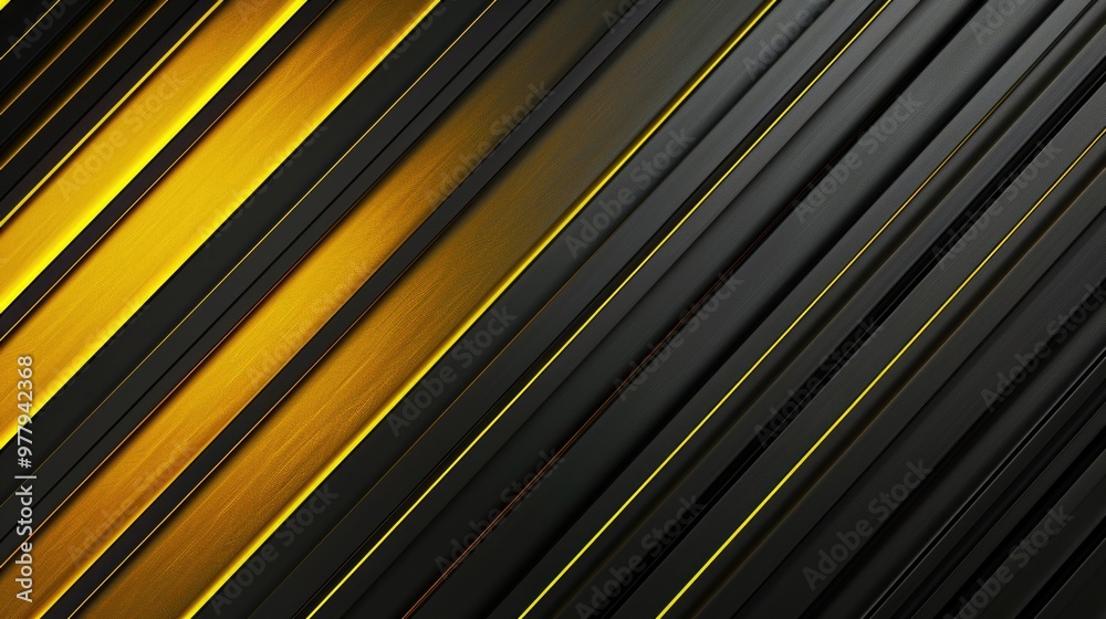 Aufkleber A stylized pattern of black and yellow lines on a flat surface