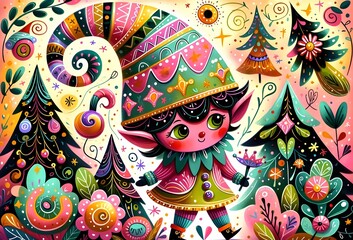 Fototapeta premium Duendes Fantásticos: Aventuras Mágicas
