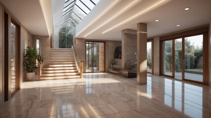 Fototapeta premium Image beautiful, spacious hallway in a modern and luxurious style