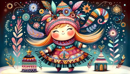 Fototapeta premium Hadas Festivas: Magia y Encanto
