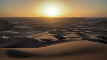 The landscape of Erg Chigaga in Morocco