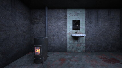 拷問部屋　3DCGレンダリング