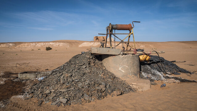 The landscape of the Sahara Desert en route to Eg Chigaga in Morocco
