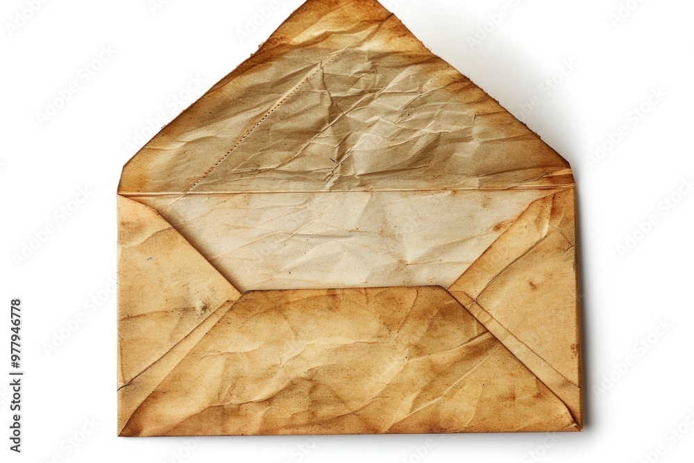 Aufkleber a worn-out envelope with a partial letter visible