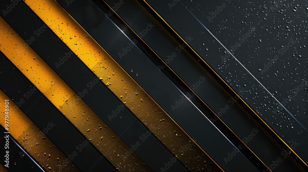 Aufkleber a close-up shot of a yellow and black background with geometric patterns