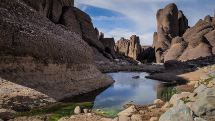 The landscape of Tislite Gorge in Morocco