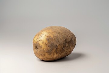 Fototapeta premium A single potato sitting on a white background