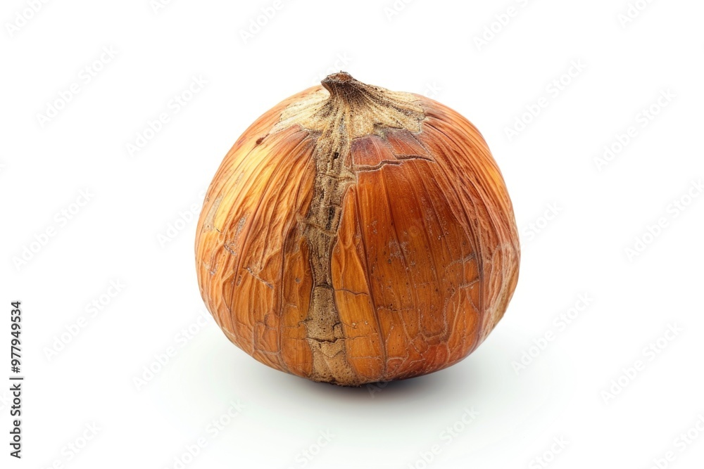 Poster a clear shot of an onion's texture and layers, suitable for use in cookbooks or food-related content
