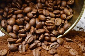 heart made of coffee beans, place for inscription, coffee, roasted grain, brown, wood, shape, vignette, heart, bean, cafe, beans, drink, caffeine, love, roasted, symbol