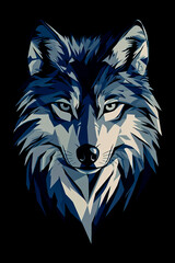 Naklejka premium Design a wolf with a stylized, modern look.