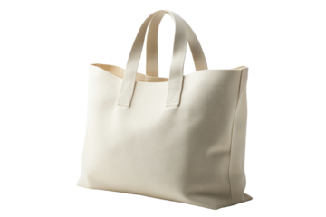 beige tote bag.