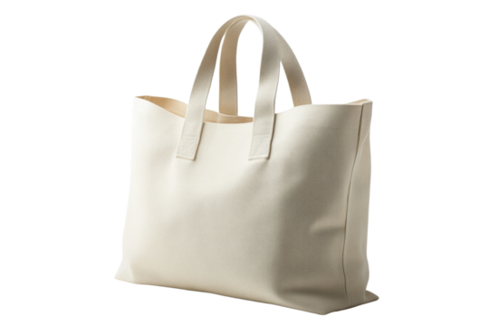 beige tote bag.