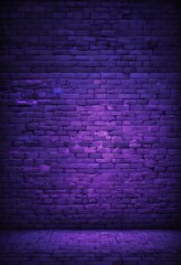 surreal and dreamlike, An industrial-style brick wall featuring intense green and purple lighting, with contrasting dark corners, creating depth and a sense of intrigue in the background., saturated, 