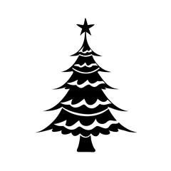 Christmas Tree Icon and Clipart Illustration for Holiday Designs