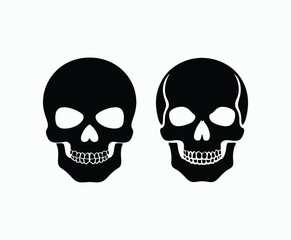 Obraz premium Skull EPS vector art silhouette illustration template on a white background