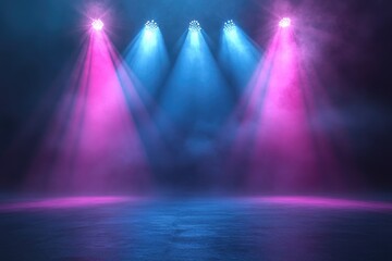 Concert lighting illustration on dark background.