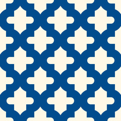 Obraz premium Seamless surface design with ogee ornament. Oriental traditional pattern with repeated mosaic tile. Tracery window wallpaper. Moroccan lantern motif. Arabesque digital paper, textile print. Vector art