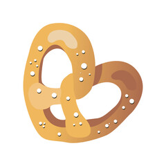Vector colored pretzel icon. Illustration on a white background. Oktoberfest holiday symbol, illustration for bakery