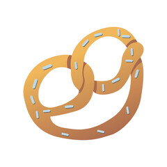 Vector colored pretzel icon. Illustration on a white background. Oktoberfest holiday symbol, illustration for bakery