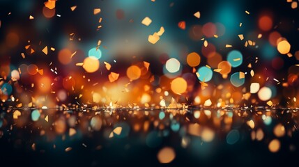 Colorful confetti as abstract party wallpaper background header