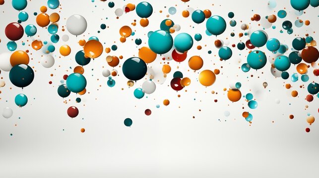 Colorful confetti falling downwards, isolated, tansparent, white background