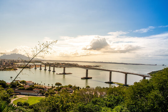 erceira Ponte (Third Bridge) located in Esp&iacute;rito Santo State, Brazil. Bridge that connects the capital Vit&oacute;ria to the city of Vila Velha.	