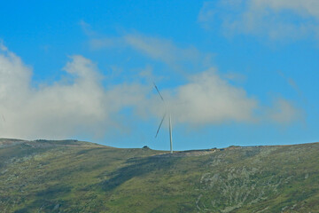 wind power plant built on high ground