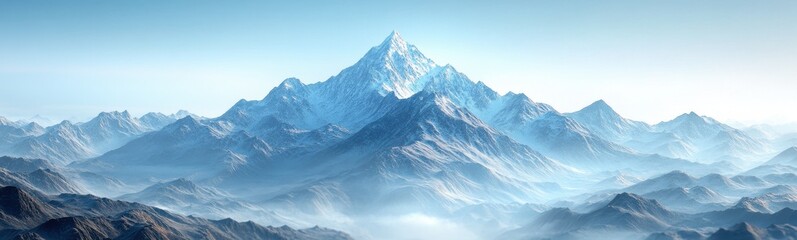 Fototapeta premium Mountains with snow on them and a blue sky in the background