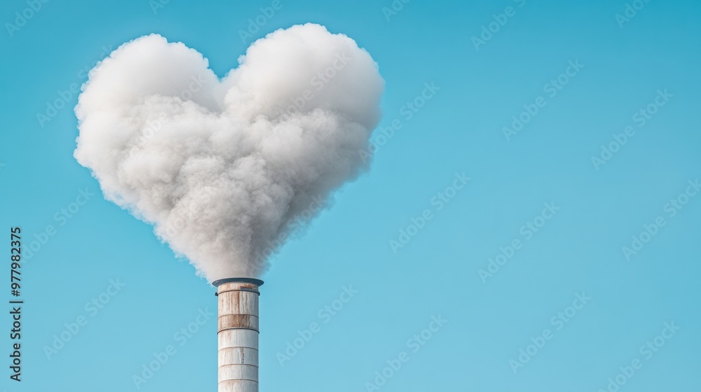 Canvas Prints A large stack of smoke coming out from a chimney, AI