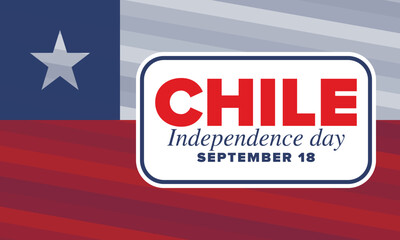 Fototapeta premium Chile Independence Day. Happy national holiday Fiestas Patrias. Freedom day. Celebrate annual in September 18. Chile flag. Patriotic chilean design. Poster, card, banner, template, background. Vector