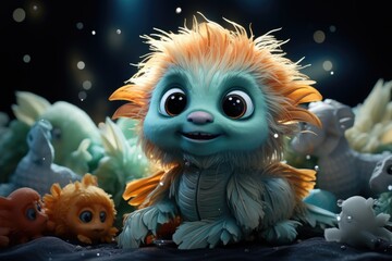 Solid color bottom of cute stuffed animal, generative IA