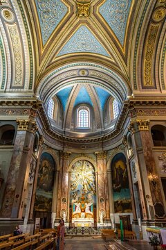 Toulouse, France - September 8, 2024: Interior of Notre Dame de la Dorade cathedral in Toulouse City, France