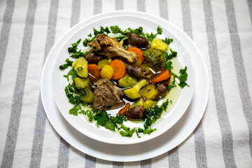 Nutritious chicken and vegetable soup