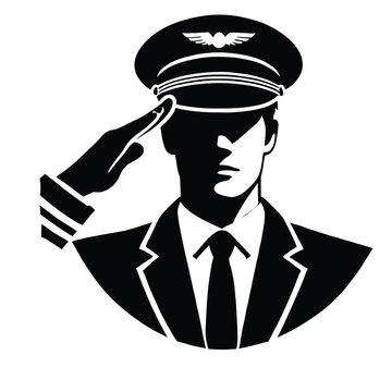 recommend clip art: Pilot Saluting Silhouette